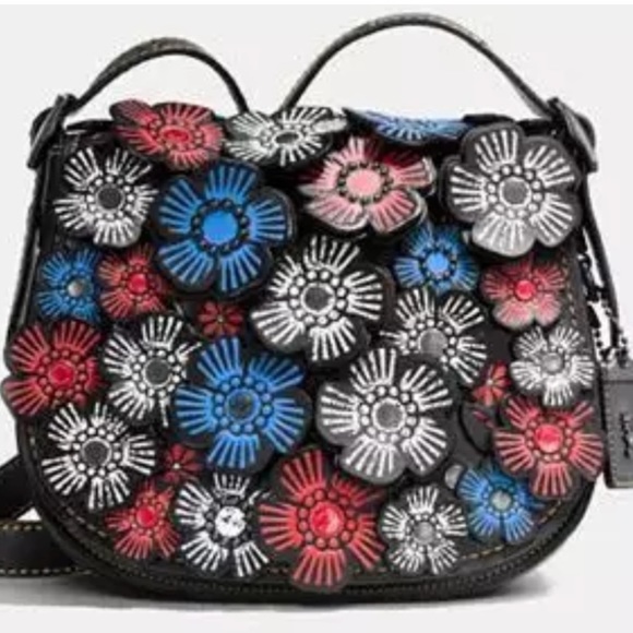 Coach Tea Rose appliqué saddle bag - Picture 6 of 6